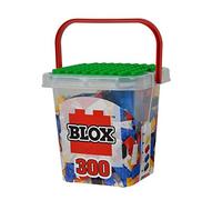 Simba 104114202 Blox 300 blocs de construction pour enfants à partir de 3 ans et plus - Boîte avec 8 blocs de construction, avec plaque de base, compatible - Différentes couleurs : noir, rouge, blanc, jaune, bleu