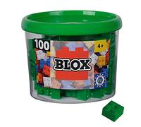 Simba 104114532 - Blox - 100 Blocs de Construction Verts pour Enfants à partir de 3 Ans - 4 Briques - dans Une boîte - Qualité supérieure - Entièrement compatibles avec de Nombreux Autres Fabricants