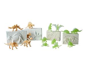 Simba 104342552 - Grand kit d'excavation Dinosaures 4 squelettes de Dinosaures à déterrer, 2 avec Effet Brillant dans Le Noir, 6-8 cm, avec Outils, à partir de 3 Ans