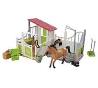 Simba 104342646 - Étable à Chevaux avec Figurines d'animaux (30 x 19 cm) - Jouet pour Enfants avec boîte, Aire de Lavage, Cheval et Accessoires - Kit de Jeu pour Filles et garçons à partir de 3 Ans