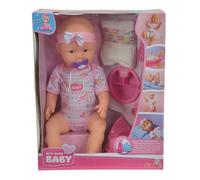 NEW BORN BABY Poupon Rose 43cm Boit Fait Pipi