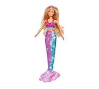 Simba 105733330 Steffi Love Swap Mermaid, Poupée pour Enfants à partir de 3 Ans, Sirène pailletée Multicolore