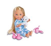 Simba 105733406 Evi Love Good Night Poupée en Pyjama avec Doudou et Accessoire de brossage des Dents, 12 cm, à partir de 3 Ans