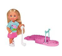 Simba 105733475 Evi Love Mini Golf/poupée dans Une Jolie Tenue d'été avec Piste de Mini golfe, Club et balles.