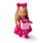 Simba 105733599 - Evi Love Surprise, 2 Couleurs Assorties, Un Seul Article est livré, poupée dans Une Jolie Robe pailletée avec nœud et Cadeau Surprise, poupée de Jeu de 12 cm, à partir de 3 Ans
