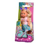 Simba 105733623 Evi Love Cutie, 3 couleurs assorties, un seul article est livré, poupée de jeu porte une jolie tenue animale avec serre-tête, 12 cm, à partir de 3 ans