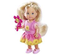 Simba 105733686 Evi Love Flowers, 2 Couleurs Assorties, Un Seul Article est livré, poupée dans Une Jolie Robe Florale avec Fleur, poupée de 12 cm, à partir de 3 Ans
