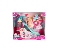 Simba 105733700 Evi Love Fairy World Poupée Evi en Forme de fée avec Tour de Conte de fées, Licornes et Accessoires Magiques 26 x 8,5 cm Jouet pour Enfant Fille et garçon à partir de 3 Ans