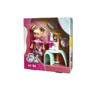 Simba 105733997 Evi Love Cat Tree Poupée en Jolie Robe de Chat, avec Arbre à Chat, 2 Chats et de Nombreux Accessoires, 12 cm, à partir de 3 Ans