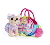 Simba 105890001 Chichi Love Sweet Candy Chien en Peluche, avec Sac à Bonbons et Pendentif Surprise, avec bandoulière, 20 cm, à partir de 5 Ans