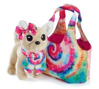 Simba Chien en peluche Chichi Love Batik 20 cm, sac style hippie ethnique, dès 3 ans