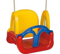 Simba 107174109 Balançoire 3 en 1 avec Corde pré-montée Jaune/Bleu/Rouge/Vert Hauteur 120 cm Largeur d'assise 28 cm