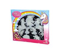 Simba 107826049 Glow in The Dark Unicorn Mega Set de 121 pièces Motif Licorne et de Nombreux Autres Motifs fluorescents avec Caoutchouc adhésif
