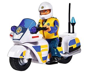 Simba 109251092 - Sam Le Pompier Moto de Police avec Figurine Malcolm, avec Accessoires, Saison 12, à partir de 3 Ans