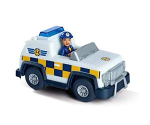 Simba 109252508 Sam Le Pompier Voiture de Police 4 x 4, Version Enfant, avec Figurine Rose 7 cm, Voiture de Police 16 cm, à partir de 3 Ans