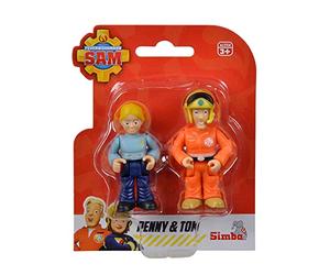 Simba 109252585 Kit Double Pompier 2 Compartiments Assortis, il est livré avec Un Seul Article, Sam et Rose ou Penny et Tom, Figurine 7 cm, Mobile, à partir de 3 Ans