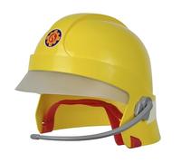 Simba 109252596 Casque Sam le pompier avec visière et autocollants phosphorescents avec microphone, coussinets en mousse à l'intérieur, à partir de 3 ans, rouge
