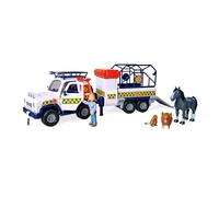 Simba 109252624 Sam Le Pompier Sauvetage des Animaux, remorque Rabattable pour Station, véhicule avec lumière, Figurine, Animaux, Accessoires, L : 34 cm, à partir de 3 Ans, Noir