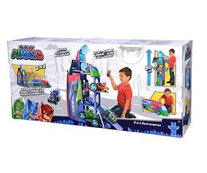 Simba 109402466 - PJ Masks Quartier Général Transformable Véhicule 2 en 1 Transformable avec Lumière et Son - À partir de 3 Ans