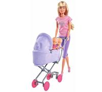 Simba - 5738060 - Poupée Steffi Love - Baby Walk - Bébé et Poussette - 29 cm