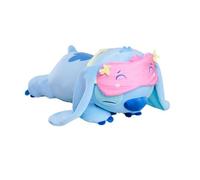 Simba Peluche Disney Snuglets Wellbeing Stitch couchée 40 cm, douce, masque de sommeil, 1500 g
