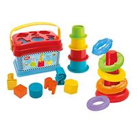 Simba ABC 104010191 Ensemble de Jeu pour bébé avec Pyramide à Anneaux et Seau de tri coloré et Pyramide empilable 18 pièces, à partir de 12 Mois