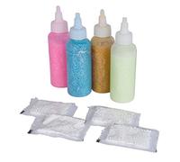 Simba Aqua Gelz 106322567 - Kit de bricolage créatif - 3 bouteilles de gel de couleur pailleté - 1 flacon de gel de couleur brillant dans le noir - 100 ml chacun - 4 additifs d'eau - À partir de 8 ans