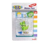 Simba Art & Fun Water Pen Dragon Livre de coloriage avec pinceau à eau et 4 pages magiques (17 x 19 cm), avec figurine de dragon de 6 cm, livre de coloriage réutilisable pour enfants à partir de 3 ans