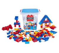 Simba Blox 104114518 - 250 Blocs de Construction dans Un Seau, pour Enfants à partir de 3 Ans, différentes Pierres, 8 fenêtres, 4 Portes, avec Plaque de Base, entièrement Compatible, Couleurs