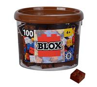 Simba Blox 104114533 - Lot de 100 Blocs de Construction Marron pour Enfants à partir de 3 Ans - 4 Briques dans Une boîte - Qualité supérieure - Entièrement compatibles avec de Nombreux Autres