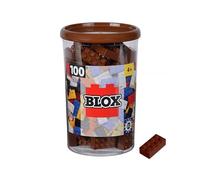 Simba Blox Lot de 100 Briques de Construction Marron pour Enfants à partir de 3 Ans et Plus, 8 Briques de Haute qualité, entièrement compatibles avec de Nombreux Autres Fabricants