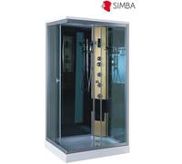 SIMBA Cabine de douche TAORMINA - Hydromassage - 100x70cm - Verre 6mm
