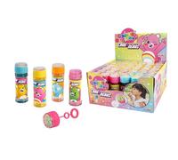 Simba Care Bears - Bouteille à Bulles de Savon - avec Jeu de Patience dans Le Couvercle - Bouteille Transparente de 60 ML avec Banderole Care Bears - 4 Motifs aléatoires - À partir de 3 Ans