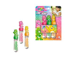 Simba Care Bears Lot de 3 bâtons à Bulles - Jouet à Bulles avec Ours Porte-Bonheur - 30 ML de lessive - Kit d'extérieur coloré pour Enfants à partir de 3 Ans