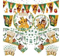 Simba - décorations de fête d'anniversaire roi Lion, vaisselle jetable, ballon, nappe, serviette, tasse, décoration de gâteau pour enfants, réception-cadeau pour bébé 6pcs spiral pendant