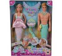 Simba - Steffi Love Famille Sirènes - Poupée Mannequin 29cm Enceinte - Kevin Sirène et Bébé - Dès 3 Ans - 105733524S06