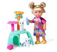 Simba Poupée Evi Love Arbre à Chat – Mini 12 cm, 2 chats, 5 accessoires – Dès 3 ans
