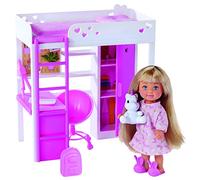 Simba - Evi Love Chambre - Mini Poupée 12cm - Lit Mezzanine + Bureau - Accessoires - 105733601