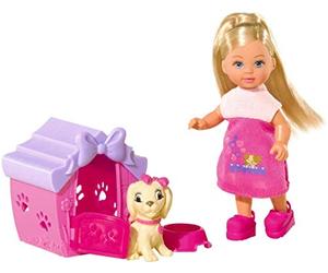 Simba - Evi Love Chiot et sa Niche - Mini Poupée 12cm - Accessoire Gamelle Rose Inclus - Dès 3 Ans - 105735867S12