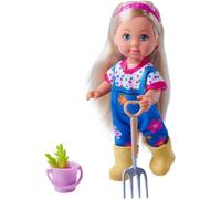 Simba Evi Love Farmer Poupée de Jeu en Tant Que fermière avec Pelle, Fourchette, Seau et Carottes 12 cm, à partir de 3 Ans