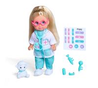 Simba Evi Love Pet Doctor Poupée Mobile avec Accessoires vétérinaires et Chien, 12 cm, à partir de 3 Ans