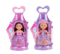Simba Evi Love Tower - Evi Princesse Poupée (12 cm) avec Couronne dans la Tour Magique - Couleur aléatoire - Jeu de rôle imaginatif pour Enfants de 3 Ans et Plus
