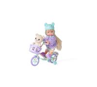 Simba - Evi Love Vélo Nounours - Mini Poupée de 12 cms en Balade - 3 Accessoires Inclus - A Partir de 3 Ans
