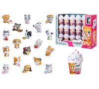 Simba Kawaii Pups 105952525 Figurine Surprise Chiot sur Cupcake avec Mini Nourriture et Carte 4,5 cm 18 à Collectionner Jouet Surprise pour Enfants 3+