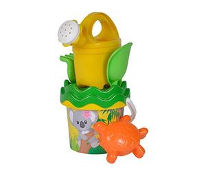 Simba Koala 107114509 Ensemble de 6 seaux pour bébé, Seau, passoire, Moule à Sable, Pelle, râteau, arrosoir, Hauteur 11 cm, diamètre 14 cm, bac à Sable