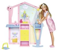 Simba Love Newborn – Poupée enceinte 29 cm avec bébé, lit, table à langer, baignoire, dès 3 ans
