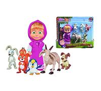 Simba - Masha et Michka - Masha et Amis Animaux - Mini Poupée 12cm + 5 Figurines Animaux Inclus - 109301060