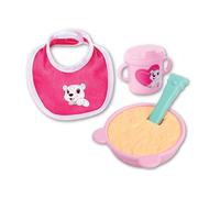 Simba New Born 105560515 Set de Nourriture pour bébé Comprenant Assiette, Bouillie, cuillère Magique, gobelet d'apprentissage et Bavoir pour poupées de 30 à 43 cm, 4 pièces, à partir de 2 Ans
