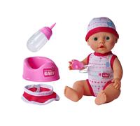 Simba New Born Baby Doll with Drinking and Nappy-Wetting Feature 30 cm with Acce
