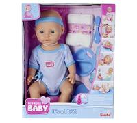 Simba - New Born Baby - Poupon Bleu Boit Fait Pipi - 43cm - Nombreux Accessoires Inclus - 105030044